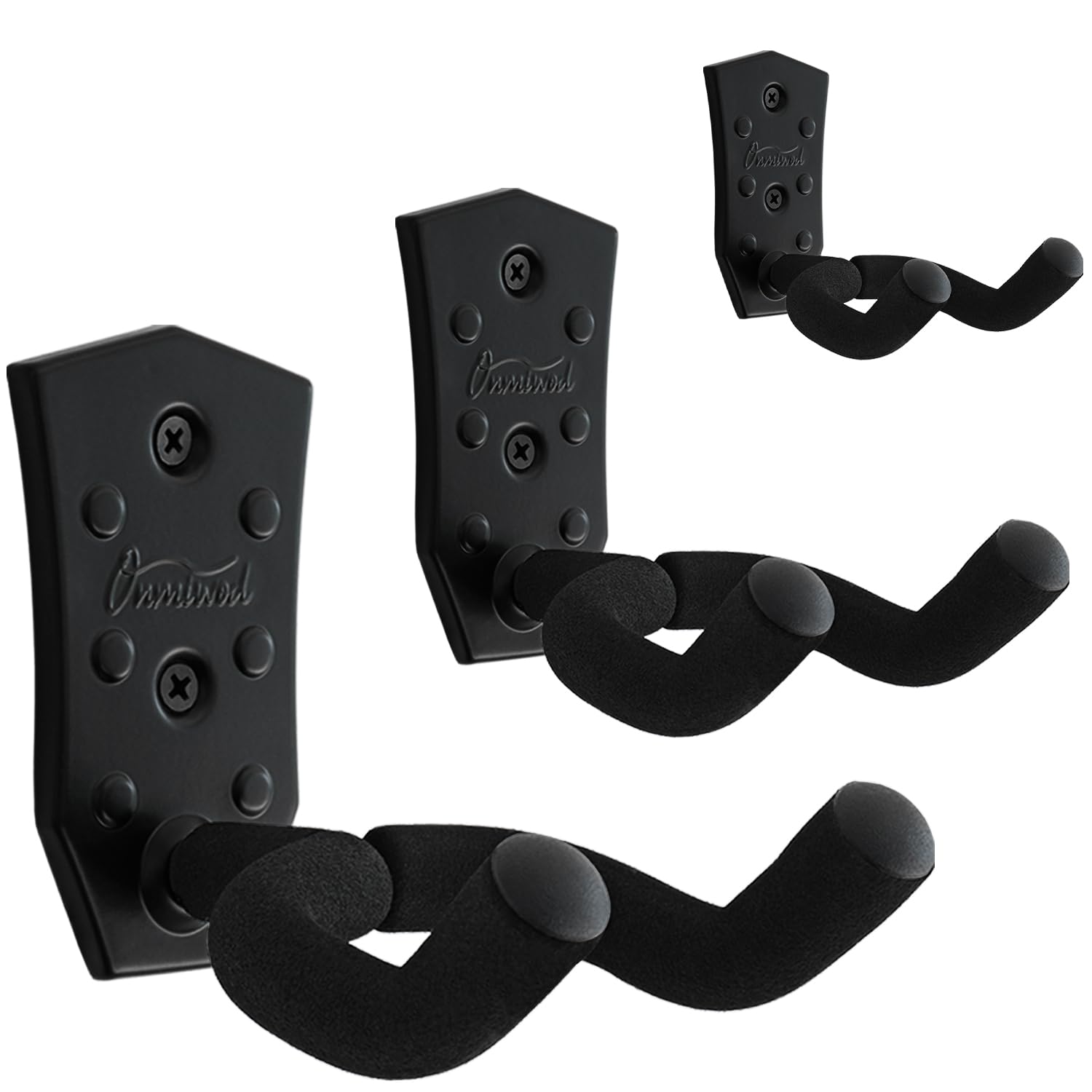 Photo 1 of Onmiwod Guitar Wall Mount 3 Pack, Black Metal Guitar Hanger, V-Shaped Guitar Wall Hangers Mount, Guitar Holder Hook Stand Wall for Acoustic, Electric Guitar, Banjo, Bass, for Guitar Player Men Boy