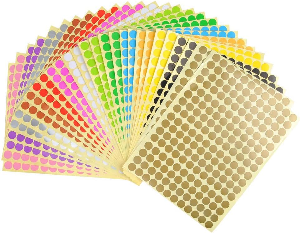YOTINO 5376 Self Adhesive Dot Stickers 10mm Sticky Coloured Dots Easy
