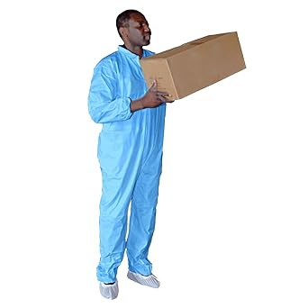 International Enviroguard Flame Resistant Pyroguard Fr Standard Clothing Coverall Disposable Elastic Wrists And Open Ankles Blue Medium Case Of 25 Protective Work And Lab Coveralls Amazon Com Industrial Scientific