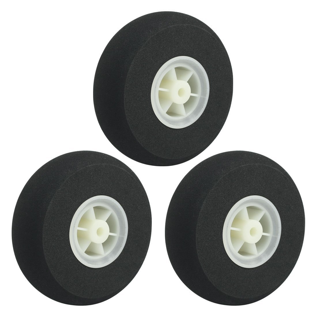 Sourcingmap 3pcs RC Model Airplane Aircraft Landing Sponge Wheel D100mm H33mm d6mm
