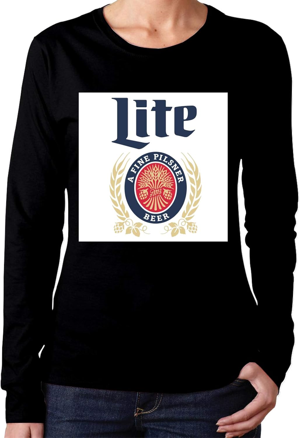 miller-lite-women-s-long-sleeve-t-shirts-all-cotton-tops-shirt-for