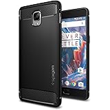 OnePlus 3T H&uuml;lle, Spigen&reg; [Rugged Armor] Karbon Look [Schwarz] Elastisch Stylisch Soft Flex TPU Silikon Handyh&uuml;lle Schutz vor St&uuml;rzen und St&ouml;&szlig;en Schutzh&uuml;lle f&uuml;r OnePlus 3 / 3T Case Cover - Black (K03CS20615)