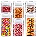 ME.FAN Air-Tight Food Storage Container Set - 6-Piece Set - Durable Plastic - BPA Free - Clear Containers with White Lids