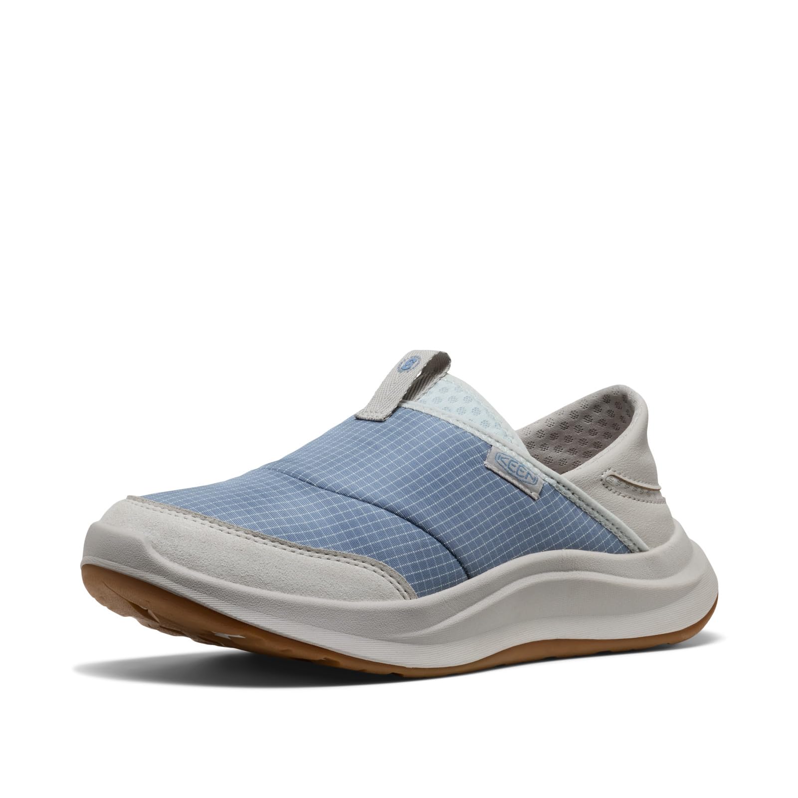 KEEN Women’s Whyser Lightweight Comfortable Recycled Material Crushback Slip On Shoes, Faded Denim, 5