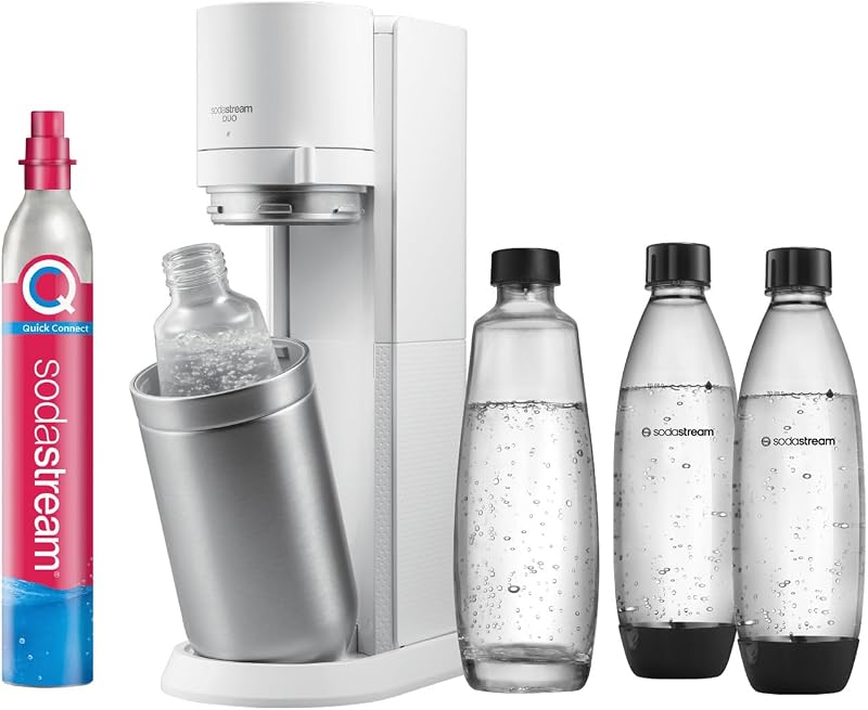 Duo – Máquina para hacer agua con gas, bebidas favoritas, blanco