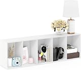 Furinno Luder Bookcase White 5-Tier Small Bookshelf 40.1 W x 132.1 H cm view 6