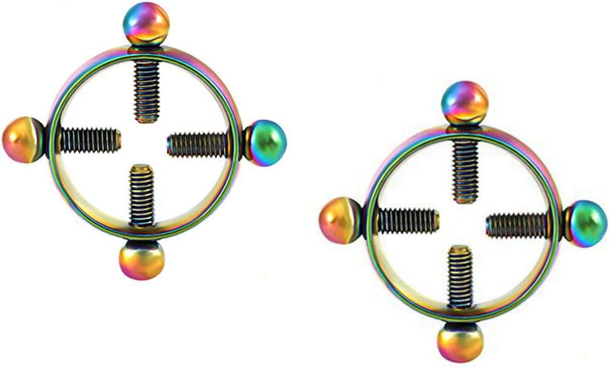 Body Piercing Rings,IrBingNii Women Shields,Screw Body Piercing Jewelry Adjustable Circle,None Piercing (Multicolor)