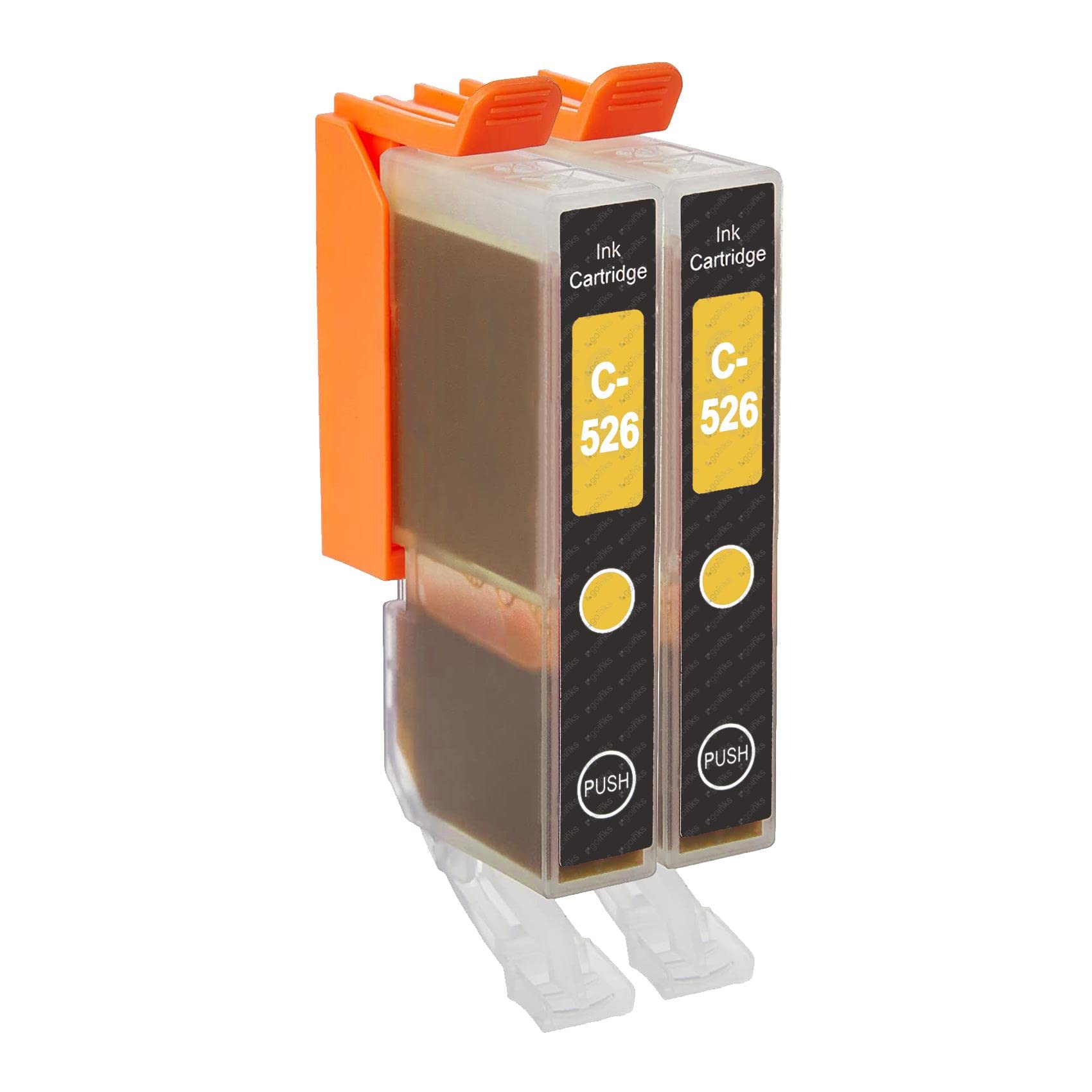 Go Inks C-526Y Compatible Yellow Ink Cartridge to repalce Canon CLI-526Y for use with Canon PIXMA Printers (Pack of 2)