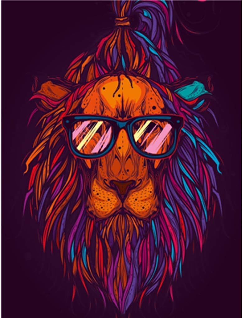 DIY Paint by Numbers for Adults Beginner, Number Painting Anti Stress Toys Home Office Wall Art Decor,DIY Oil Animals Painting Kits On Canvas Arts Craft Living Room Decor