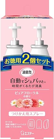 Amazon 消臭力 自動でシュパッと 電池式 部屋用 ピュアフローラルの香り つけかえ 2個セット 78ml 部屋 玄関 消臭剤 消臭 芳香剤 消臭力 スプレー