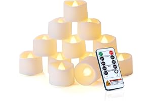 Homemory 12-Pack Remote Flameless LED Battery Tea Light Candles, 400+Hrs