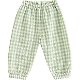 Toddler Checkered Pants Baby Girl Boy Elastic Waist Jogger Pants Kids Casual Plaid Trousers Infant Long Sweatpants