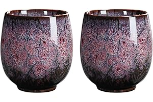 Milisten 2pcs Red Ceramic Kung Fu Tea Cups 150ml, Glazed Porcelain Teacups for Home and Office Tea Drinking