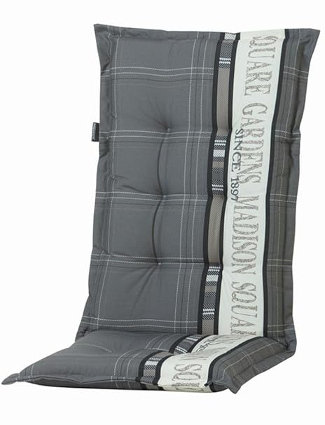 Madison 6 Stück Dessin Auflage, Polster für Gartenmöbel, Hochlehner, 50% Baumwolle 50% Polyester, in grau