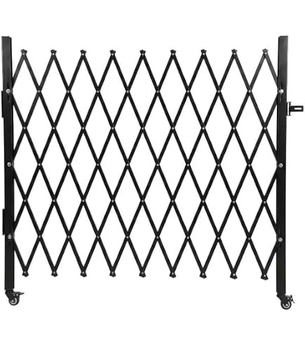 Expandable Driveway Gate - 209" Wide Portable Security Barricade With Casters & Lock