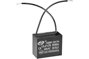 uxcell Ceiling Fan Capacitor CBB61 4uF 450V AC 2 Wires Metalized Polypropylene Film Capacitors 47x20x30mm for Water Pump Motor Generator