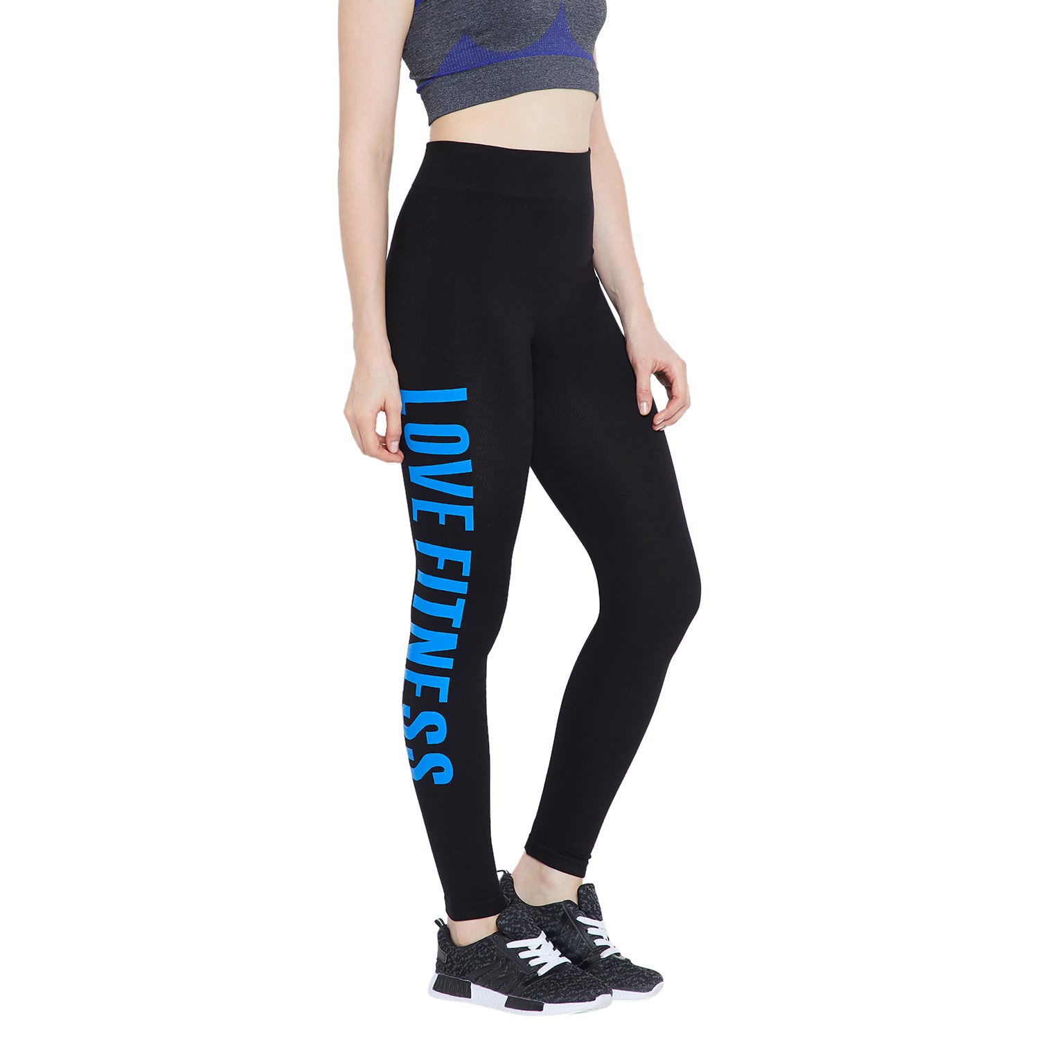 camey women's stretchable yoga leggings exercise workout pants gym tights (lt32_lf.blue)