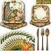 Thanksgiving Plates and Napkins with Cups, Great Fall Decorations For that Perfect Autumn Party. Set of 24
