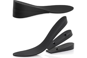 BENOO Height Increase Insoles for Mens Shoes (1 to 3" Boost) Adjustable 3 Layer Height Booster Inserts to Make You Instantly Taller, Heel Lifts (Mens 10-12.5)