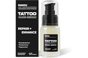 PAMIOU Tattoo Aftercare Serum & Moisturizer For Fresh Tattoo Care, New Tattoo Skin Repair & Anti-Itch, 48% Grape Seed Oil, Tattoo Supplies with Naturally Derived Ingredients, Petroleum Free -1 Fl oz