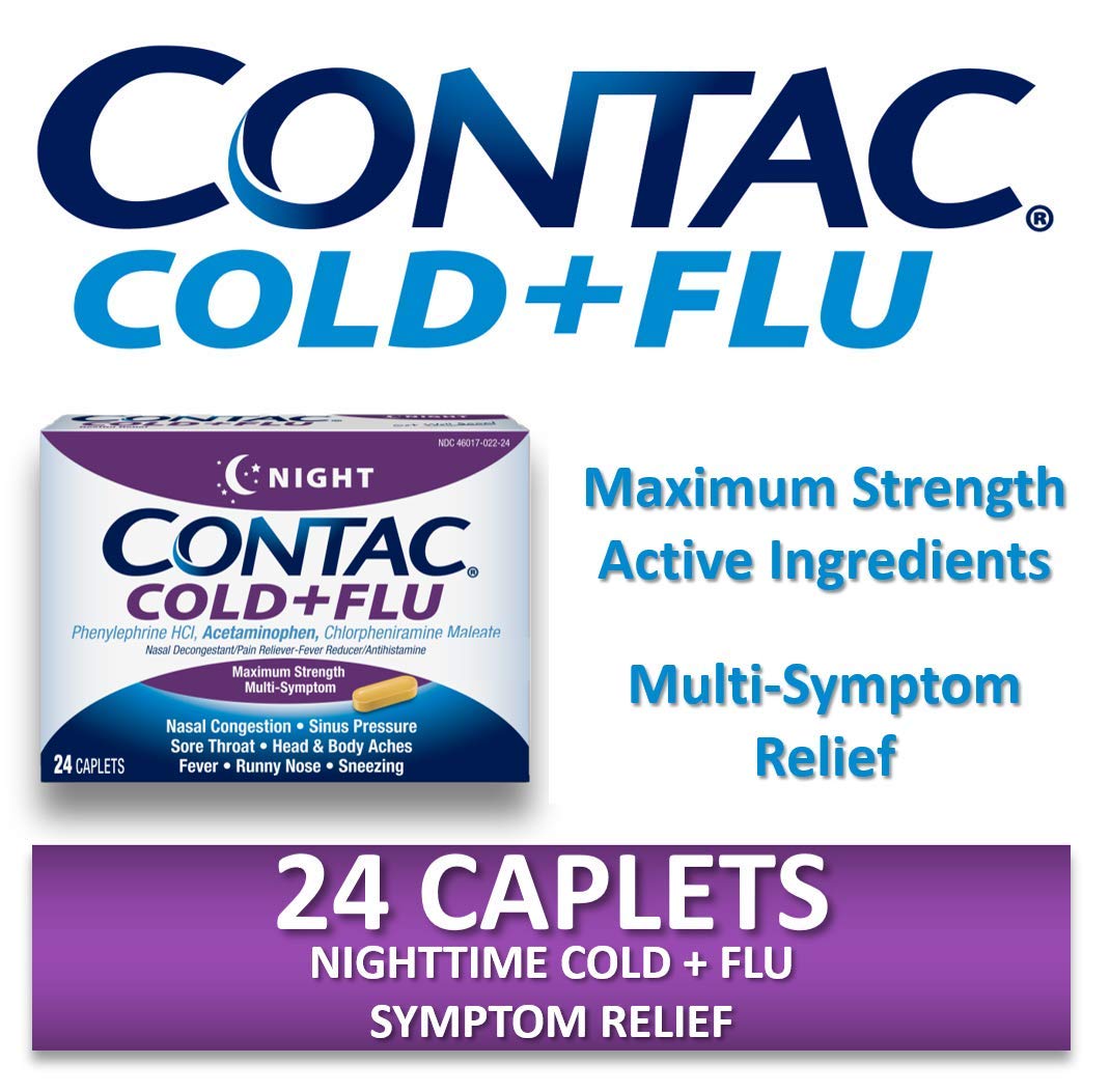 Mua CONTAC Cold+Flu Night, 24 Night Caplets, Restful Relief from Cold ...