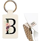MAGTOBO Letter A-Z Strong Magnetic Purse Holder Stylish Floral Design Handbag Hanger for Women Suitable for Table Tops Metal Wall Door Hinge Frame Shopping Cart Valentine's Day Gift Bag Charms
