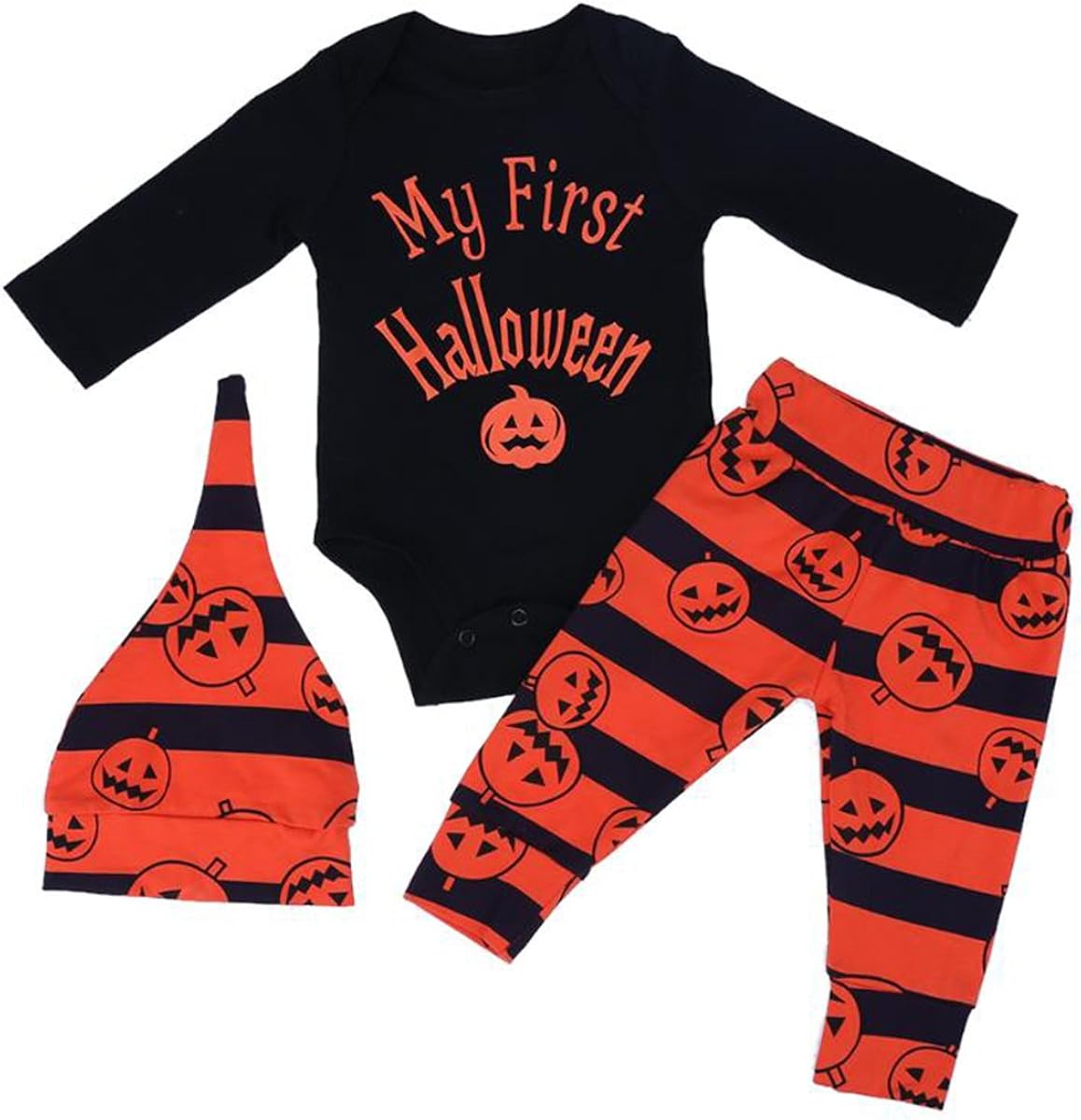 Infant Boys Girls My First Halloween Romper Trousers Hat Baby Halloween
