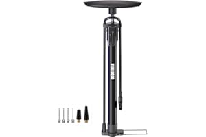 VIMILOLO Bicycle Pump, Bike Floor Pump with Gauge Inflator for Presta and Schrader Valve Portable Tire Pumps for Ball Bike Pumps
