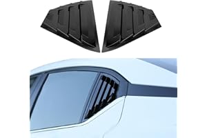 MICROCK Rear Side Window Louvers Racing Style Triangular Window Glass Blinds for Sentra 2020 2021 2022, Glossy Black, 2pcs