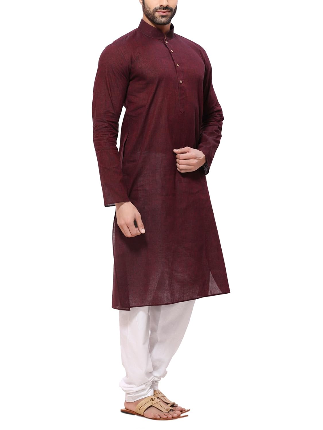 rg designers men's handloom brown kurta pyjama