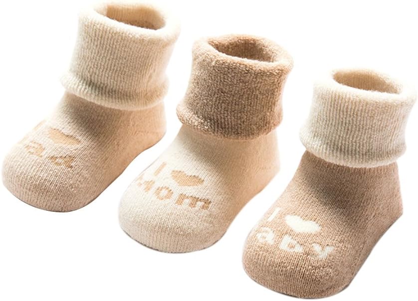 FQIAO Cute Long Tube Cotton Socks Thick And Warm Soft Breathable Unisex Baby Socks Autumn and Winter Best Gift for Newborn And Baby-M 1-3 Years
