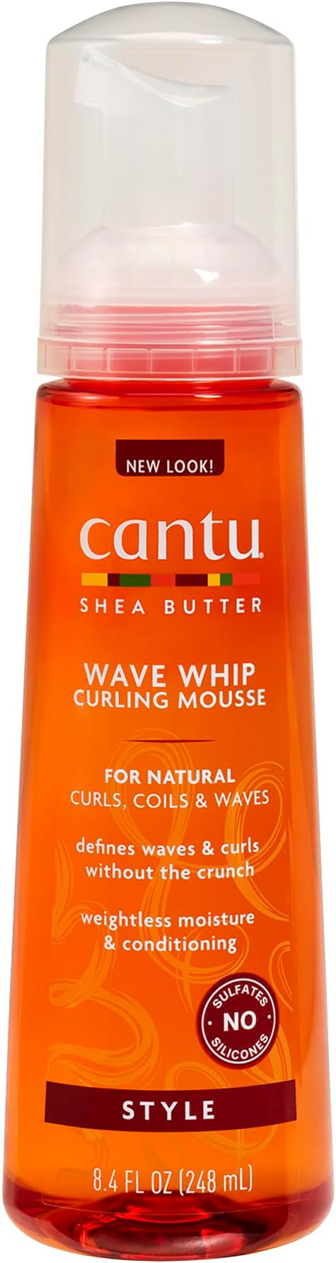 Cantu Wave Whip Curling Mousse 248ml Shea Butter Curl Definition Lightweight