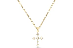 LUCKFAIRY Cross Necklace for Women,Double Cross Necklace 14K Gold Plated Cross Pendant Necklace Dainty Gold Cross Necklaces for Women Trendy Small Cross Charm Necklace Simple Cute Choker Necklaces Gold Jewery