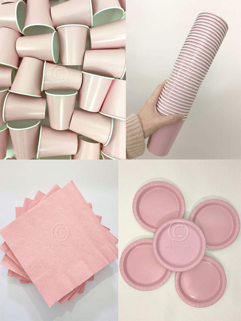 Beautiful Balloons Pastel Pink Party Kit - Cups, Napkins and Plates! Complete Kit