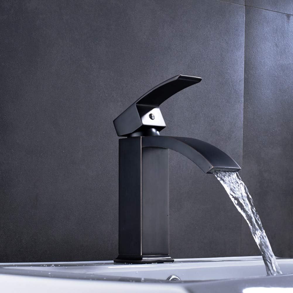 YCEOT Grifo de lavabo de baño de bronce frotado con aceite Monomando de