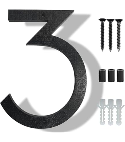 Montague Metal Products 8 Inch House Numbers - Polished Brushed Aluminum Modern Address Numbers