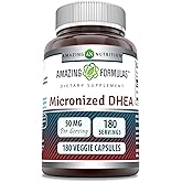 Amazing Formulas Micronized DHEA Supplement | 50 Mg per Serving | 180 Veggie Capsules | Non-GMO | Gluten-Free | Made in USA