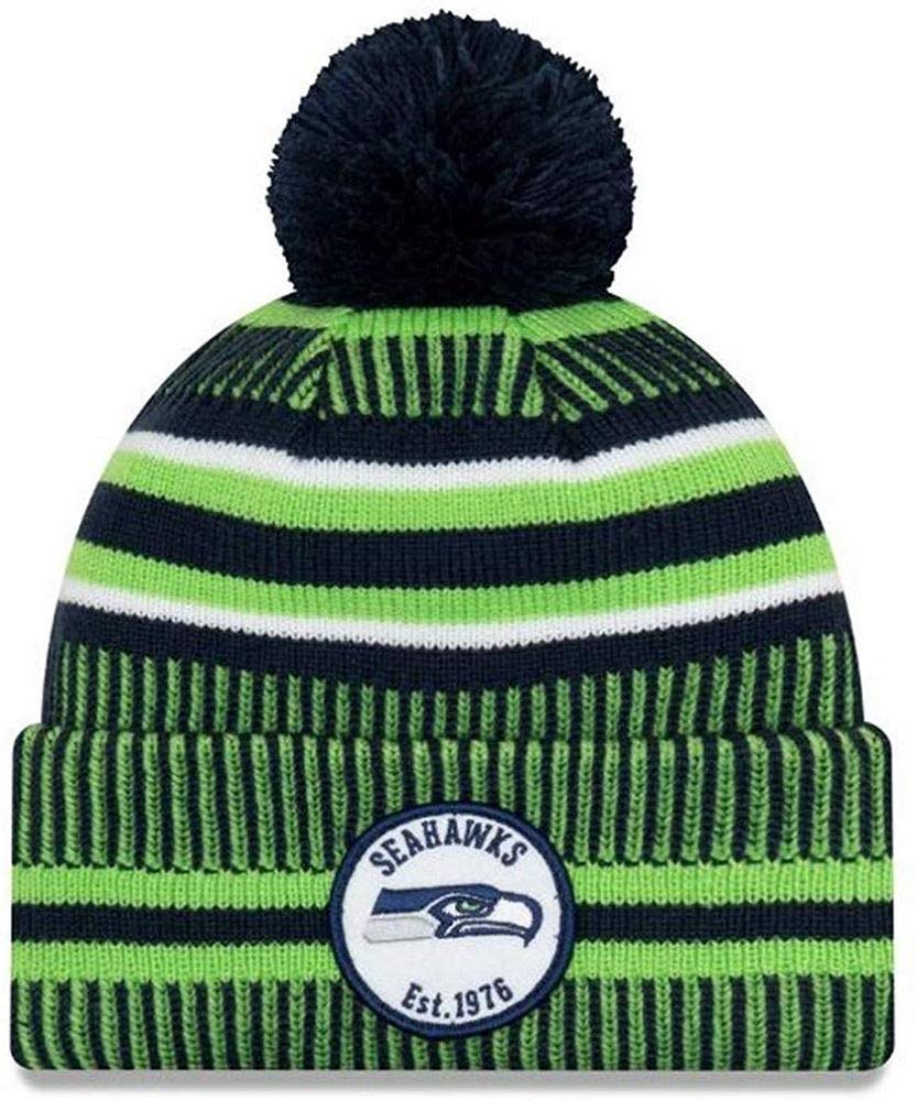 New Era NFL SEATTLE SEAHAWKS Authentic 2019 Sideline Home Sport Bobble Knit