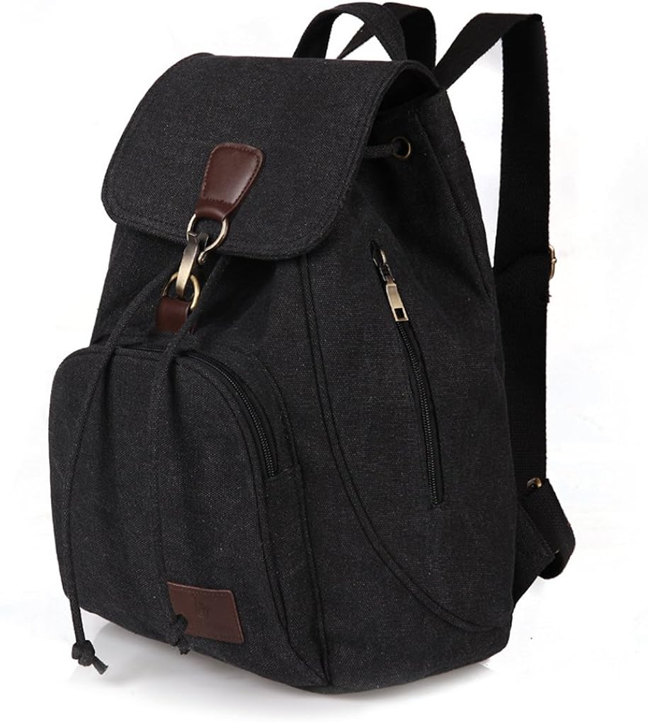 WITERY Women Ladies Retro Canvas Backpack Vintage Design Trendy Rucksack Casual Travel Shoulder Bag/Portable Handbag/College Daypack Backpack/Computer Laptop Bags