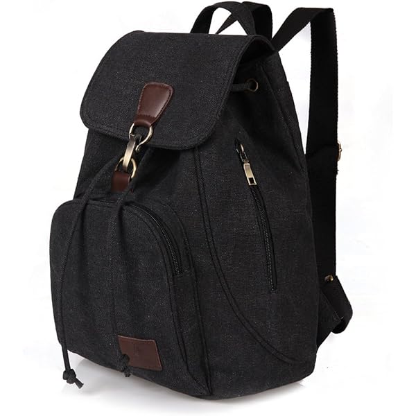 Amazon.com: LassZone Canvas Drawstring Backpack Purse for  display picture 2