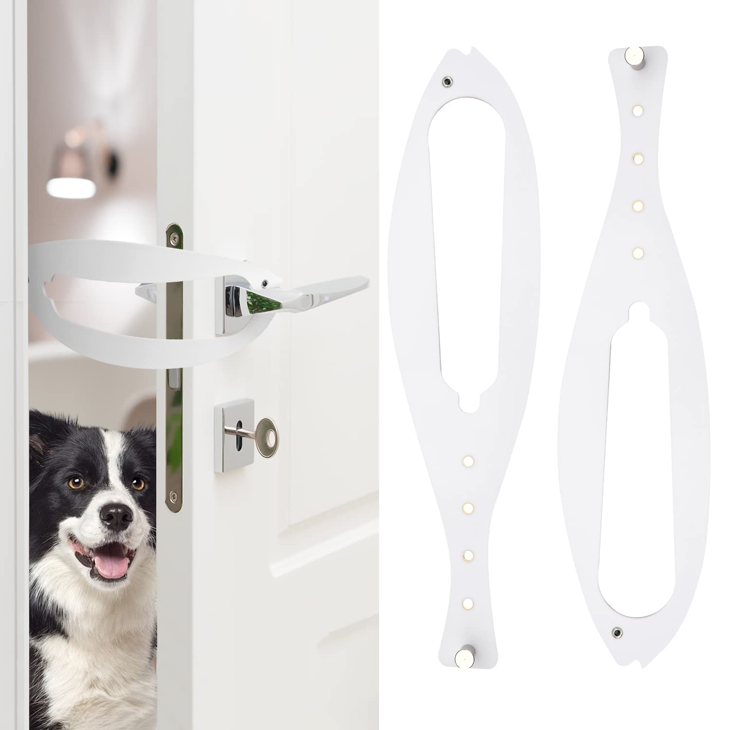 SAVITA 2pcs Cat Door Holder Latch, Alternative Door Locks Dog Door Stopper for Baby Proof, Cat Door Bracket Latch for Letting Cats In Keeping Dog Out (White)