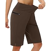 MIVEI Women's 11" Long Swim Board Shorts - High Waisted Quick Dry Beach Swimming Shorts with Zipper Pocket Liner UPF50+