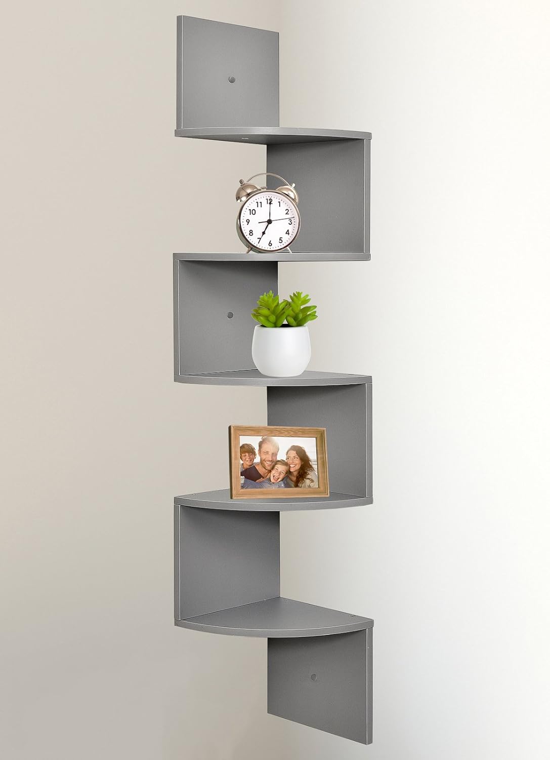 Greenco 5 Tier Wall Mount Corner Shelves White Finish 646437852937 eBay