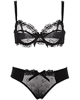 Varsbaby Women Sexy Thin Cup See-through Underwear Push Up