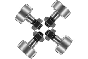 MUSISALY 4pcs Heavy Duty Bolt Type Needle Roller Cam Follower Bearings Steel Runner Bearings for High Accuracy Applications