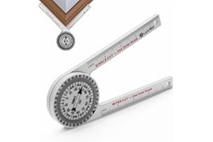 LUVRD Miter Saw Protractor, Professional Miter Angle Finder for Woodworking Replaces the Model #505P-7 Miter Protractor Angle Finder with Measuring Rulers for Carpentry, Crown Molding Tool, Baseboard