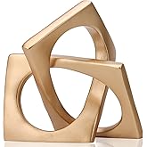 Modern Geometric Sculpture Gold Knot Statue Decor, Home Gold Bookcase Centerpiece Jax Decorative, Geometric Tabletop Sculptur