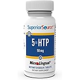 Superior Source 5-HTP 50 mg - Natural Supplement Aids Restful Sleep & Neurotransmitter Functions - Brain Health & Function Support - 5-Hydroxytryptophan Supplement - 60 Instant Dissolve Tablets