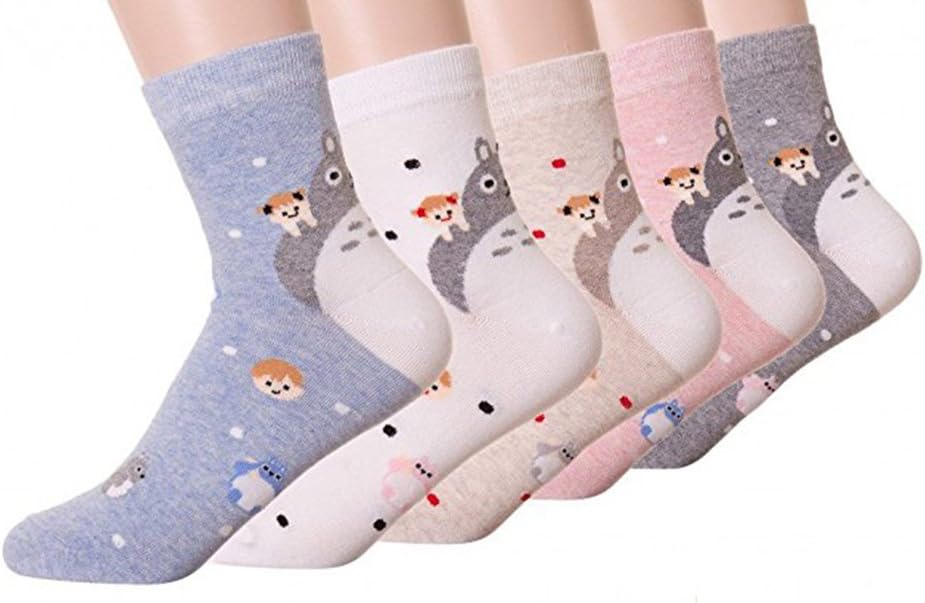 3-6 Pairs Womens Gift Socks Set - Animal Cat Dog Owl Pattern Funny Cute Design Gift Ideas Size 6-9
