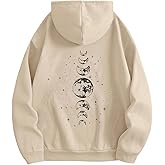 SOLY HUX Women's Graphic Hoodies Drawstring Long Sleeve Moon Print Sweatshirt Pullover Fall Tops